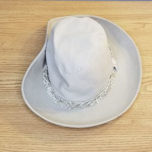 LL Bean Bucket Hat Size Medium Canvas Khaki Safari Camp Snap Button Vintage USA